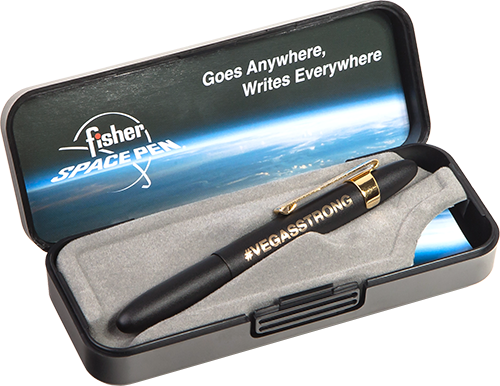 Matte Black Bullet Space Pen, Gold Finger Grip & Clip - Fisher