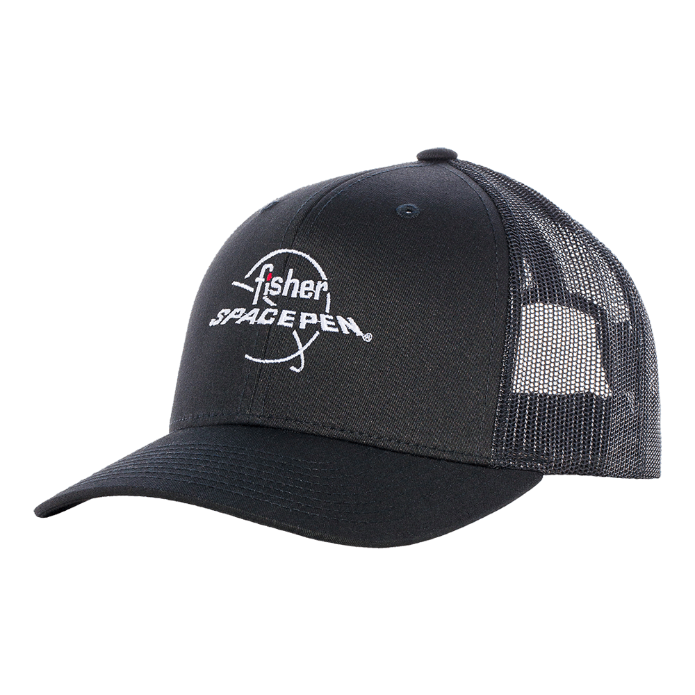 Black Snapback Hat with Fisher Space Pen Logo-0