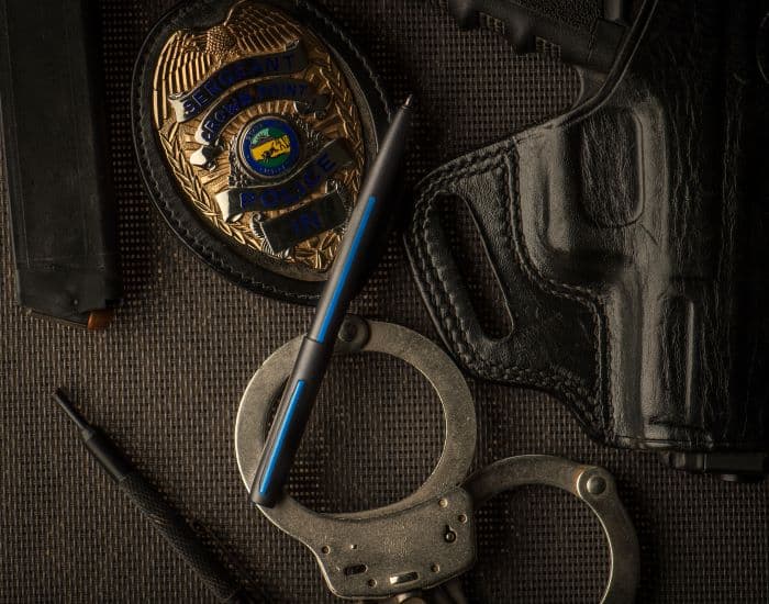 Matte Black Cap-O-Matic Space Pen, Law Enforcement -3